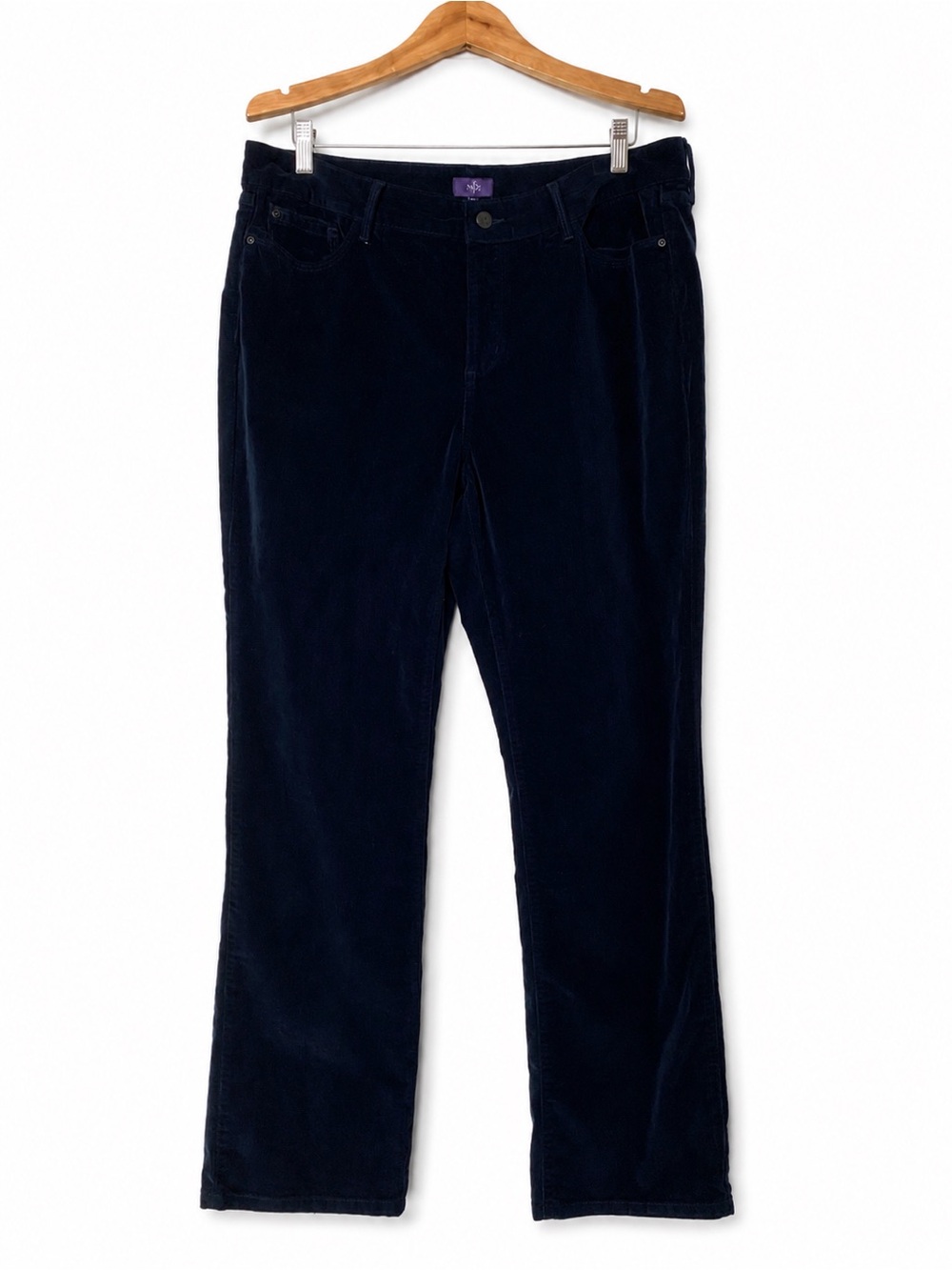 NYDJ Size 16 Navy Corduroy Straight Leg Pants Lift Tuck Stretch